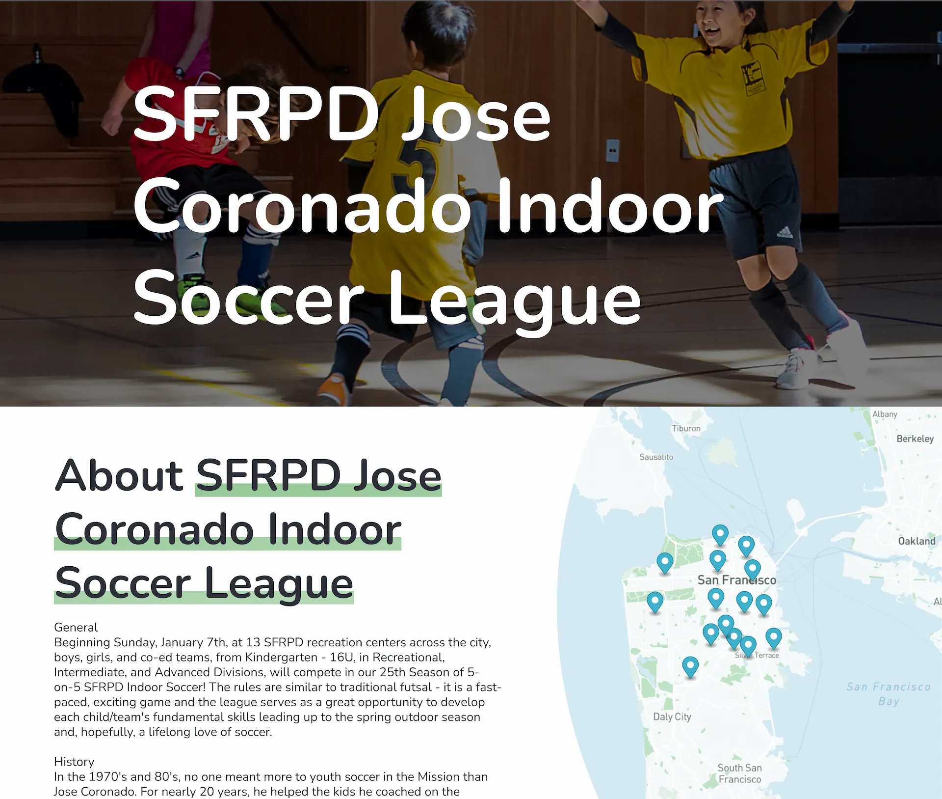 Club page example screenshot